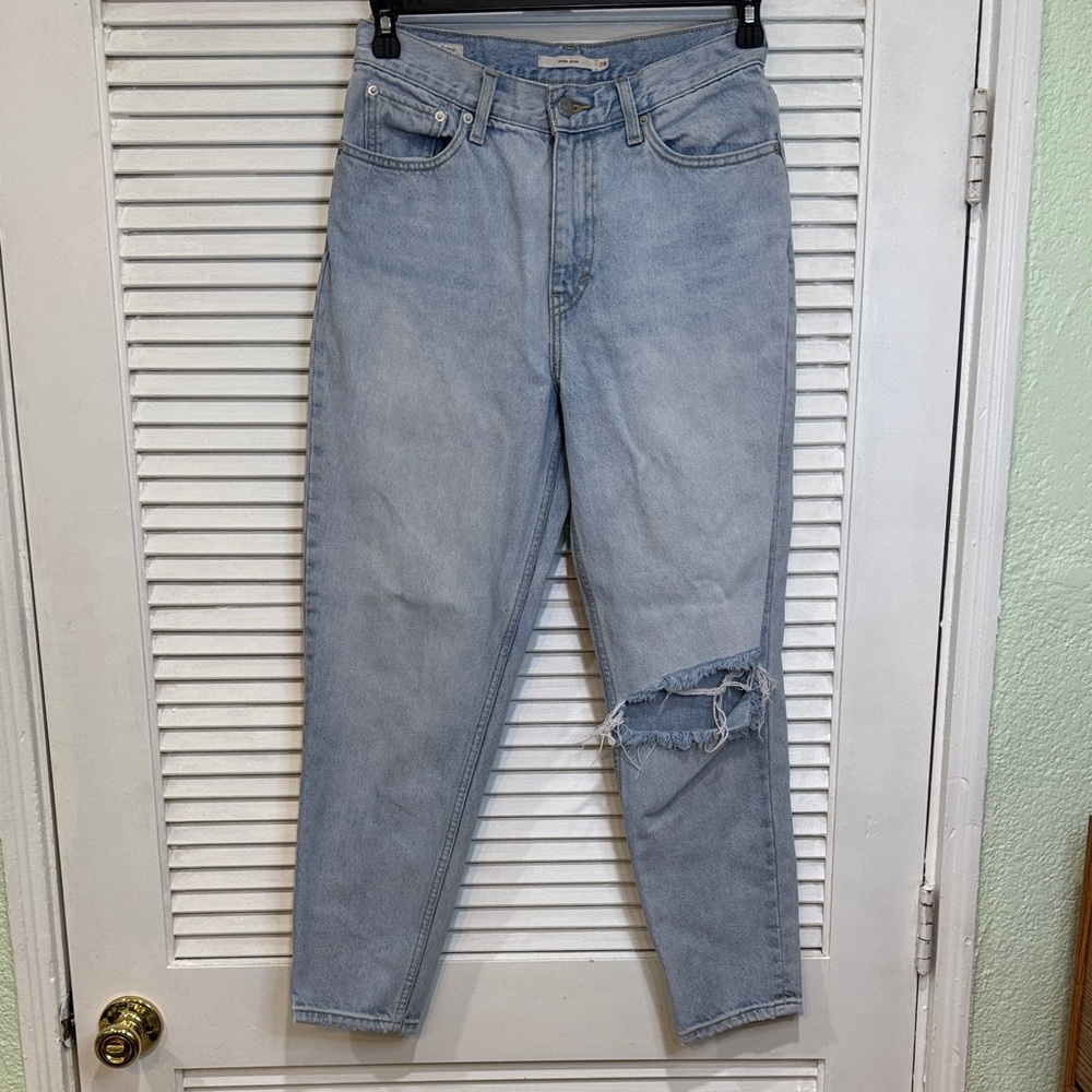 Levi's Light Blue Ripped Mom Ankle Jeans